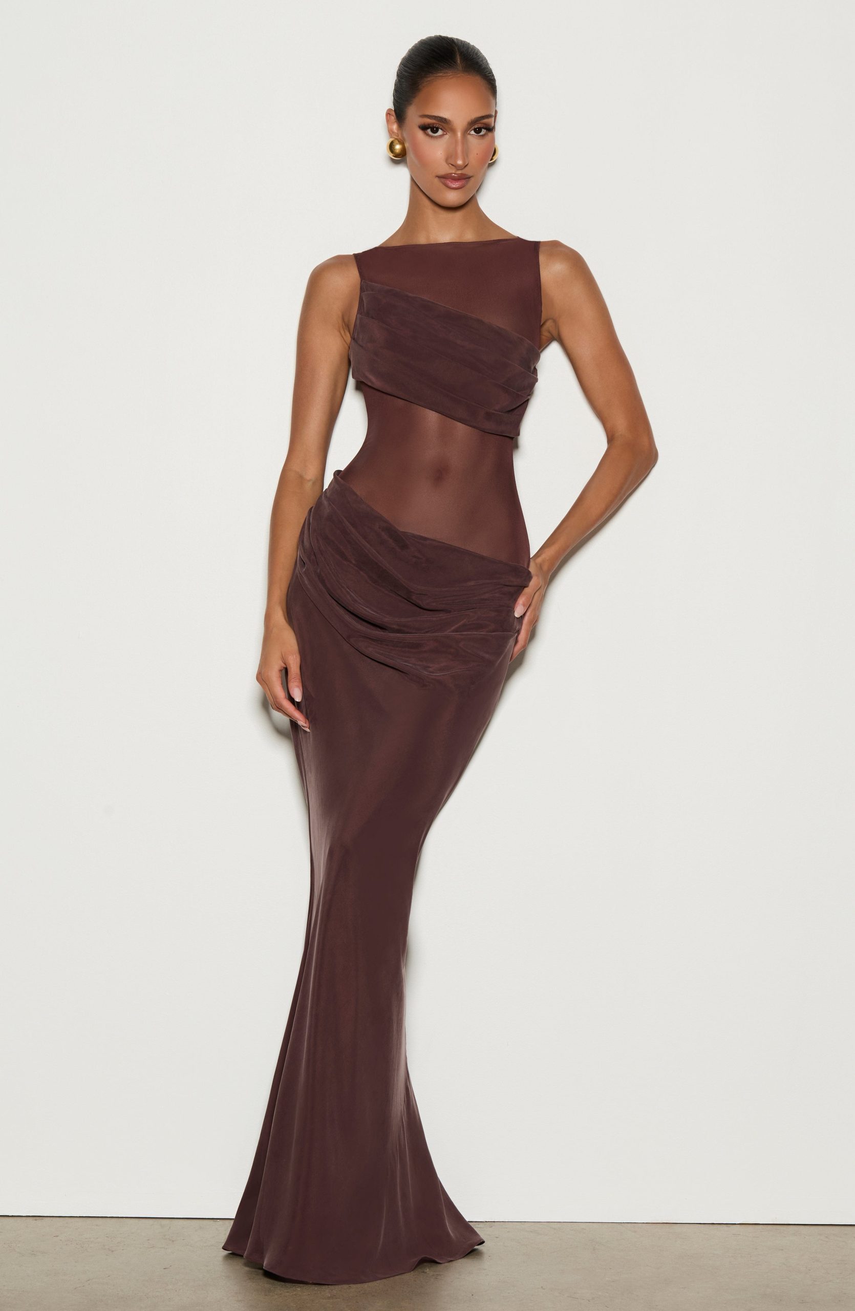 Gracelyn Maxi Dress – Plum Brown