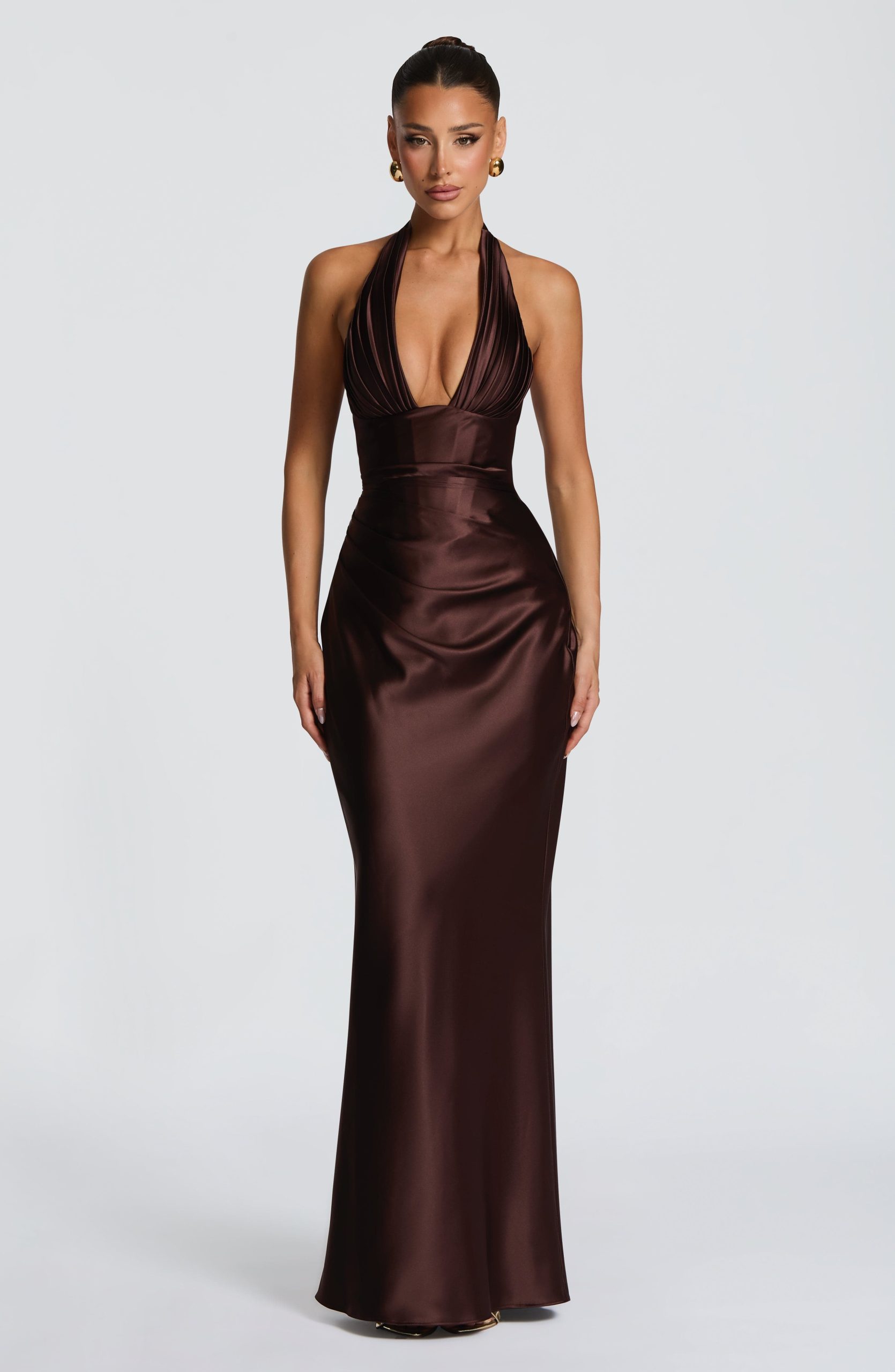 Elowen Maxi Dress – Plum Brown