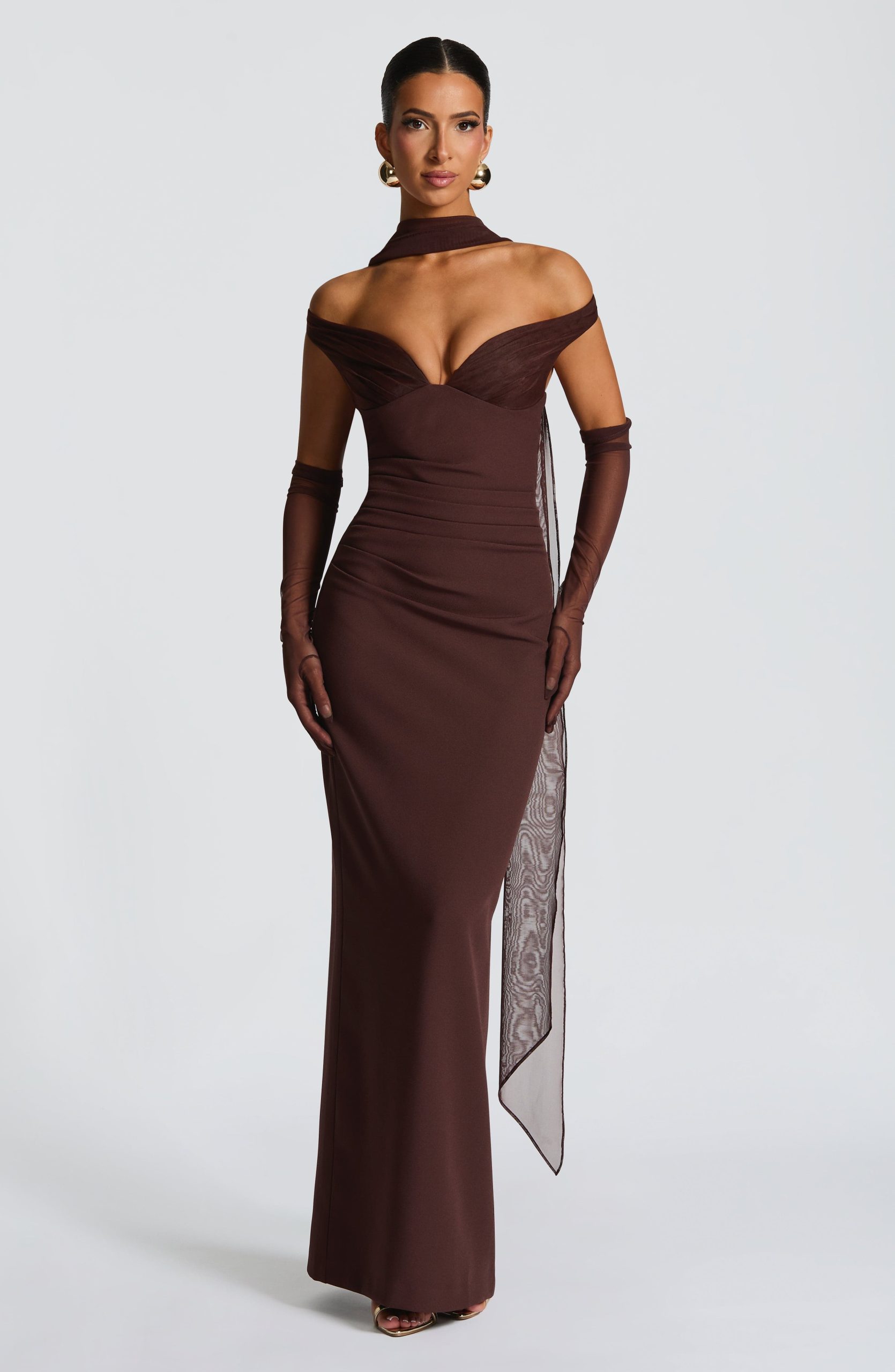 Abigail Maxi Dress – Plum Brown