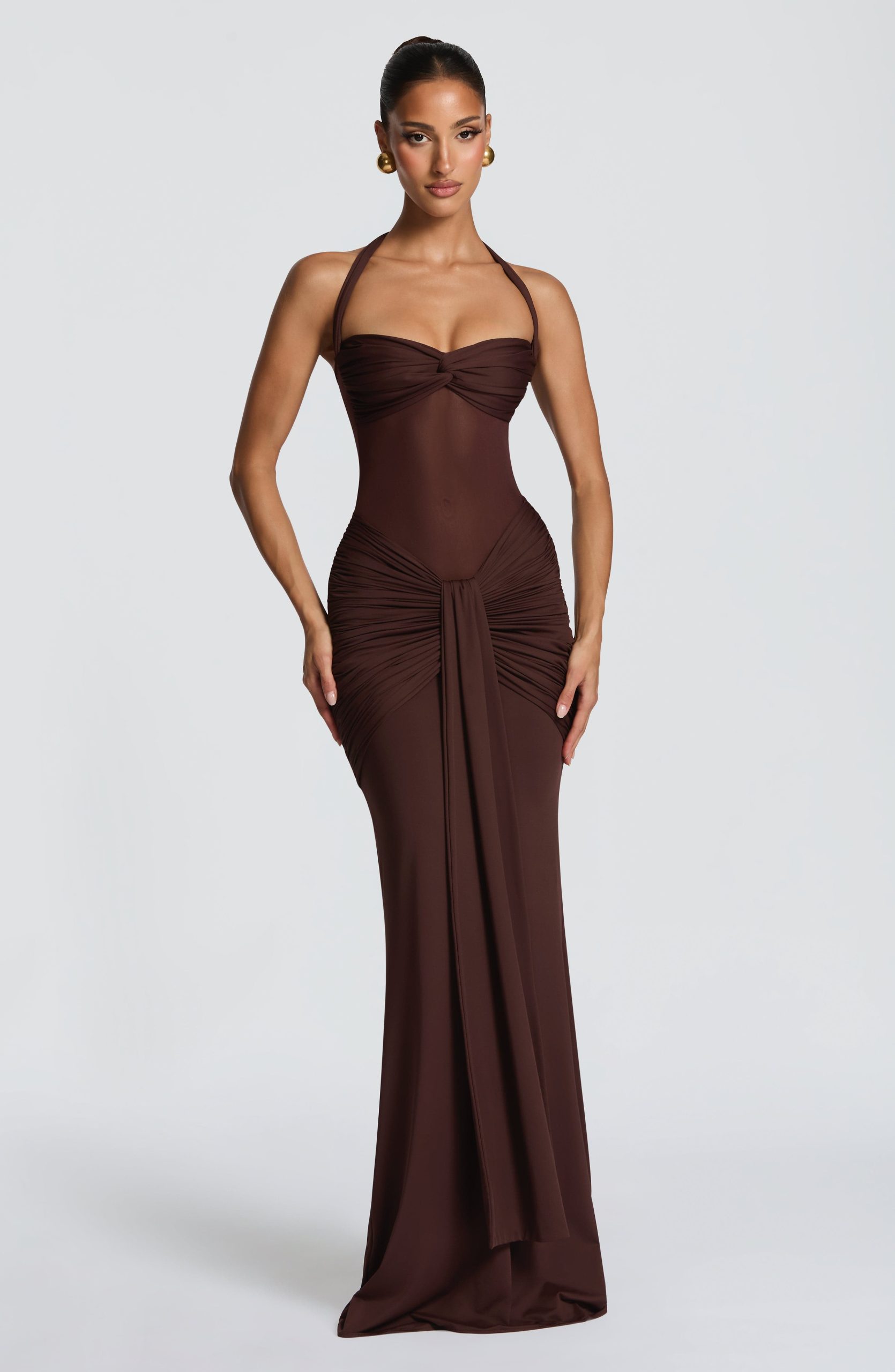 Vixen Maxi Dress – Plum Brown