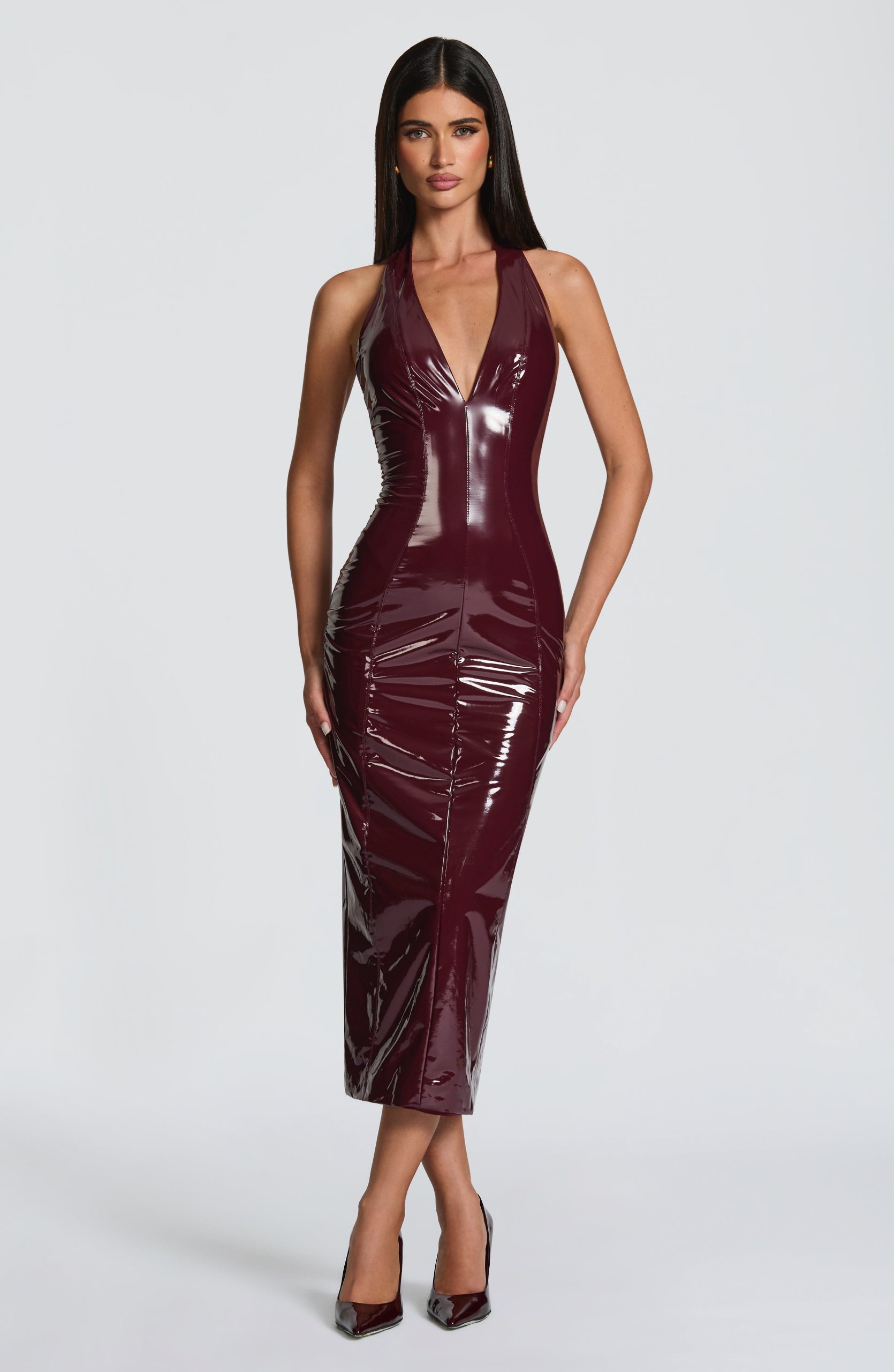 Violette Midi Dress – Cherry Lacquer