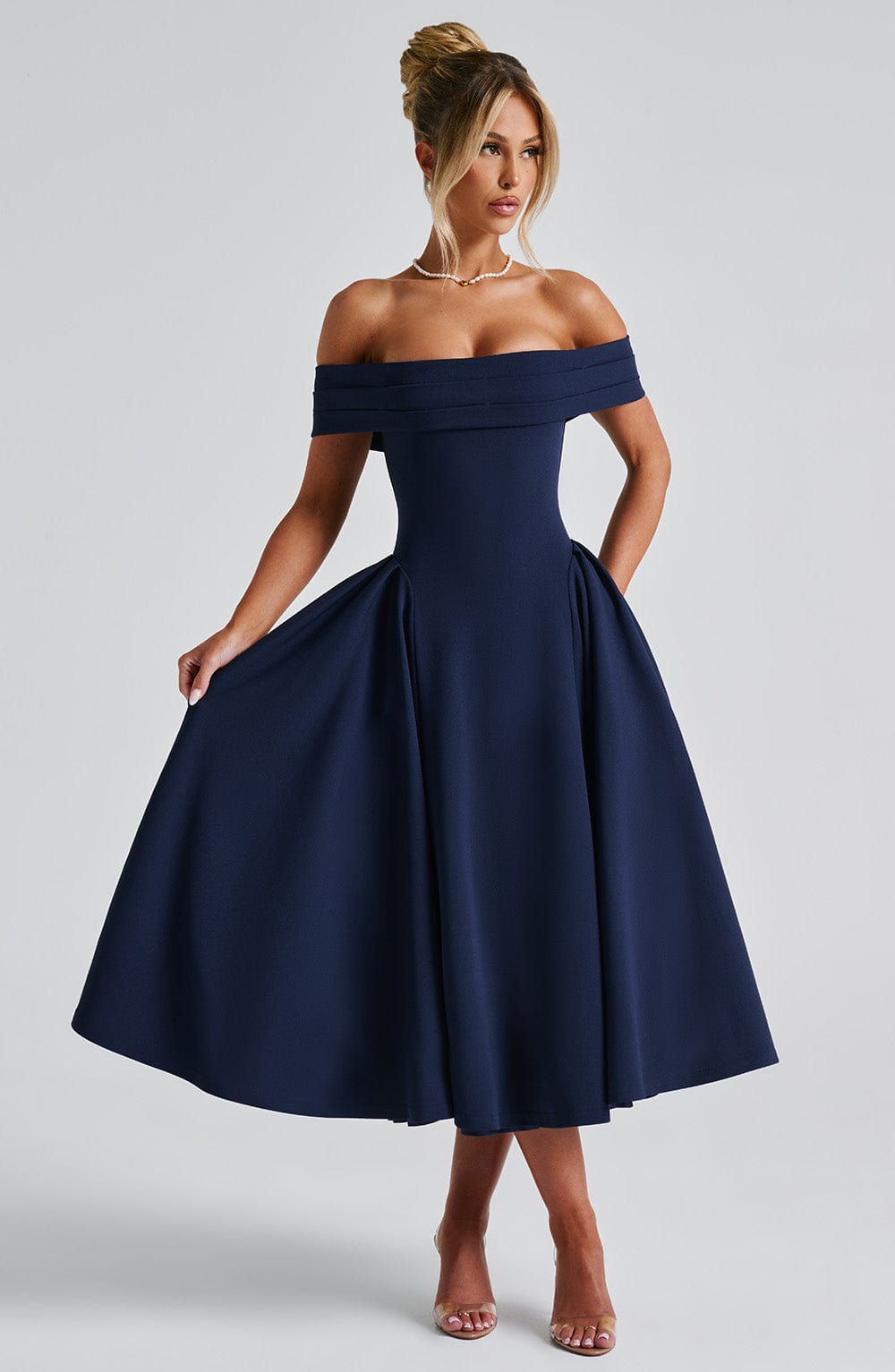 Miranda Midi Dress – Navy