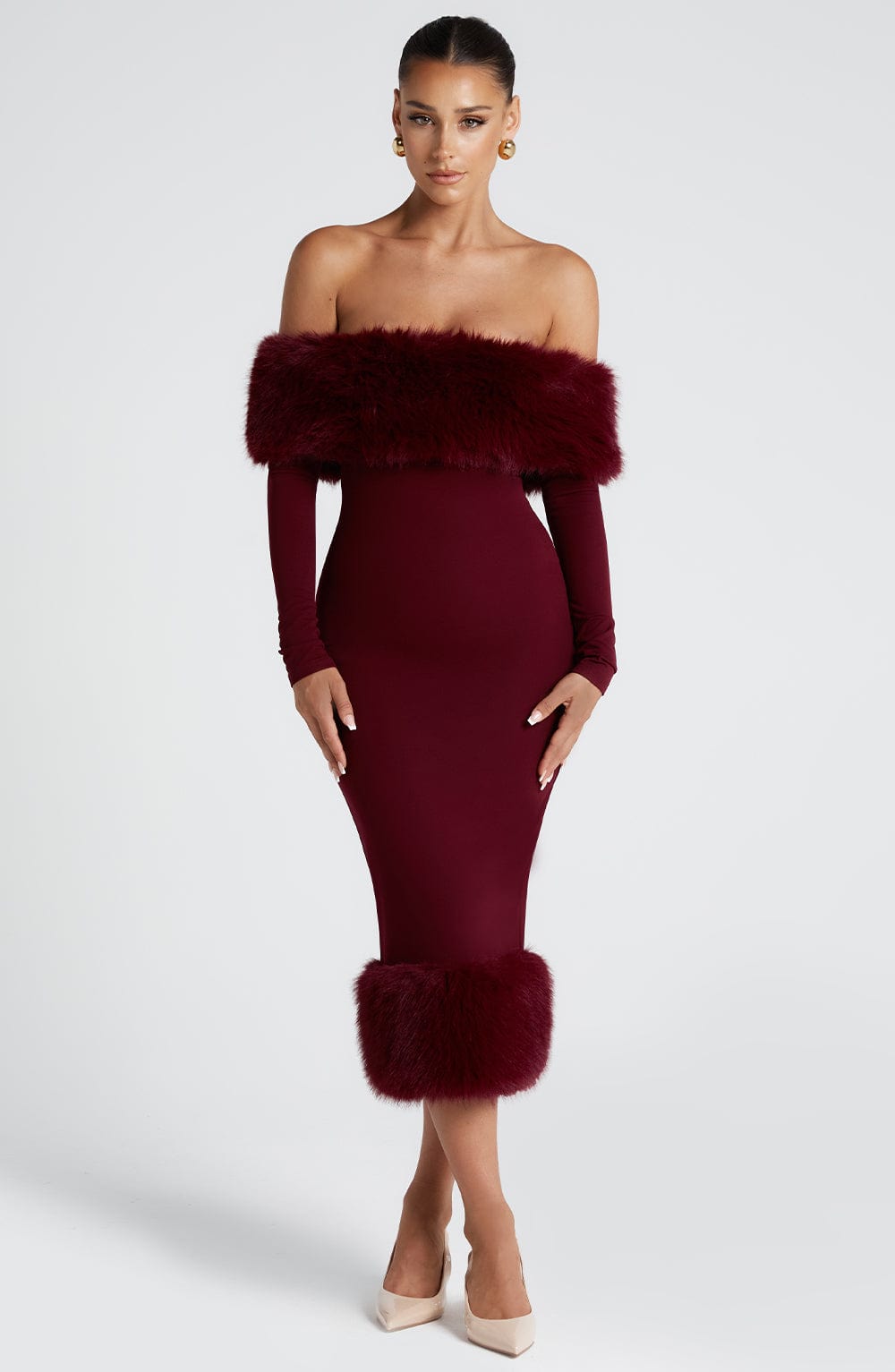 Vittoria Midi Dress – Wine