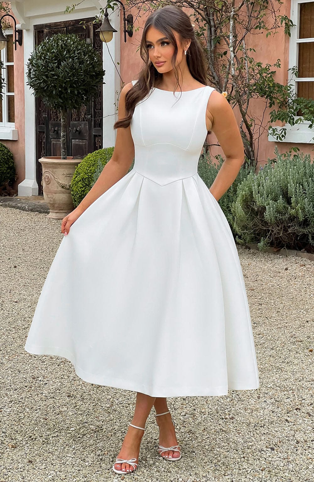 Clarabella Midi Dress – Ivory