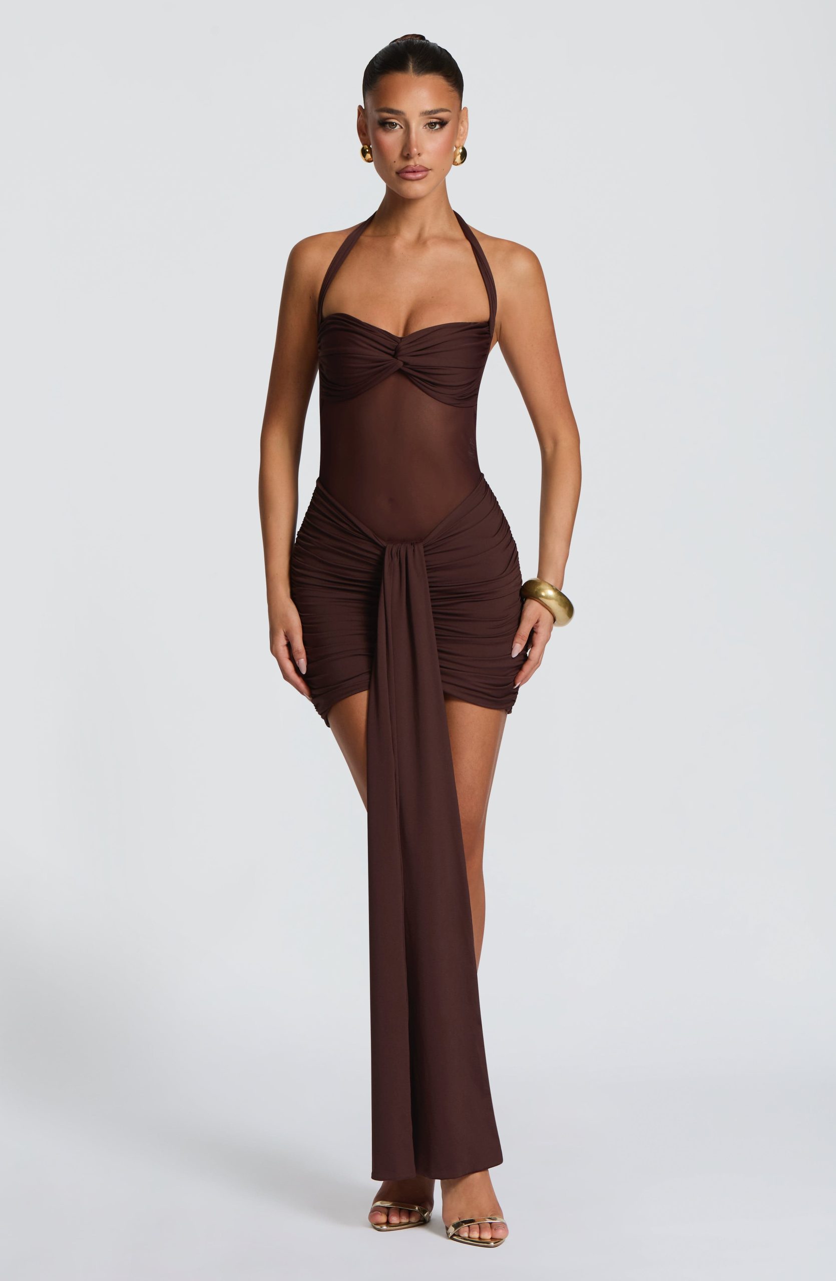 Vixen Mini Dress – Plum Brown