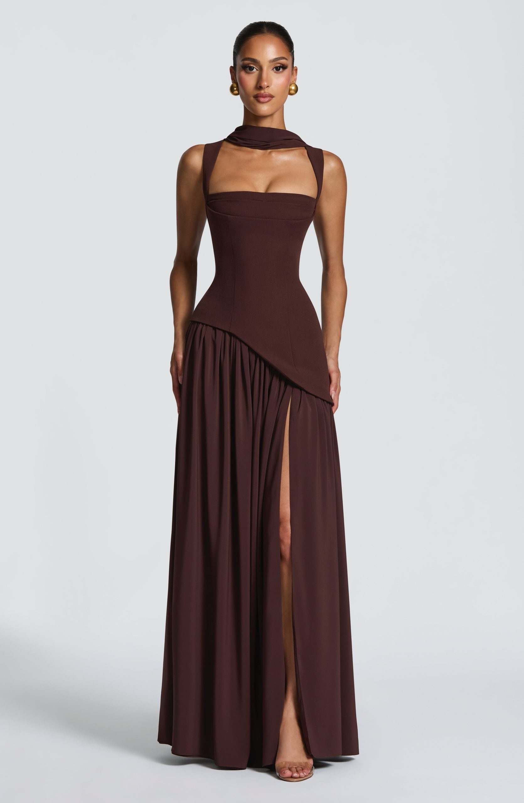 Tullulah Maxi Dress – Plum Brown