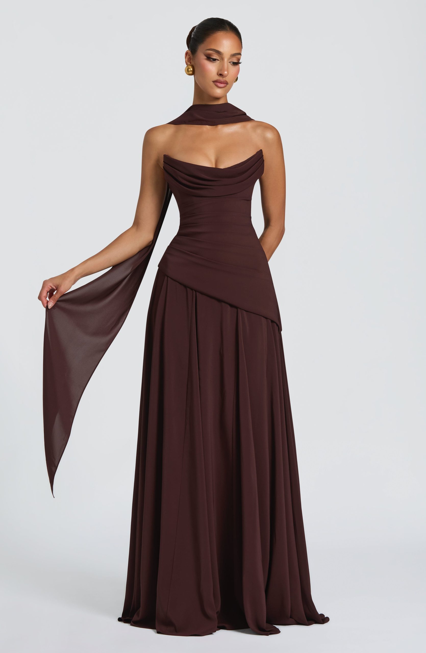Patricia Maxi Dress – Plum Brown