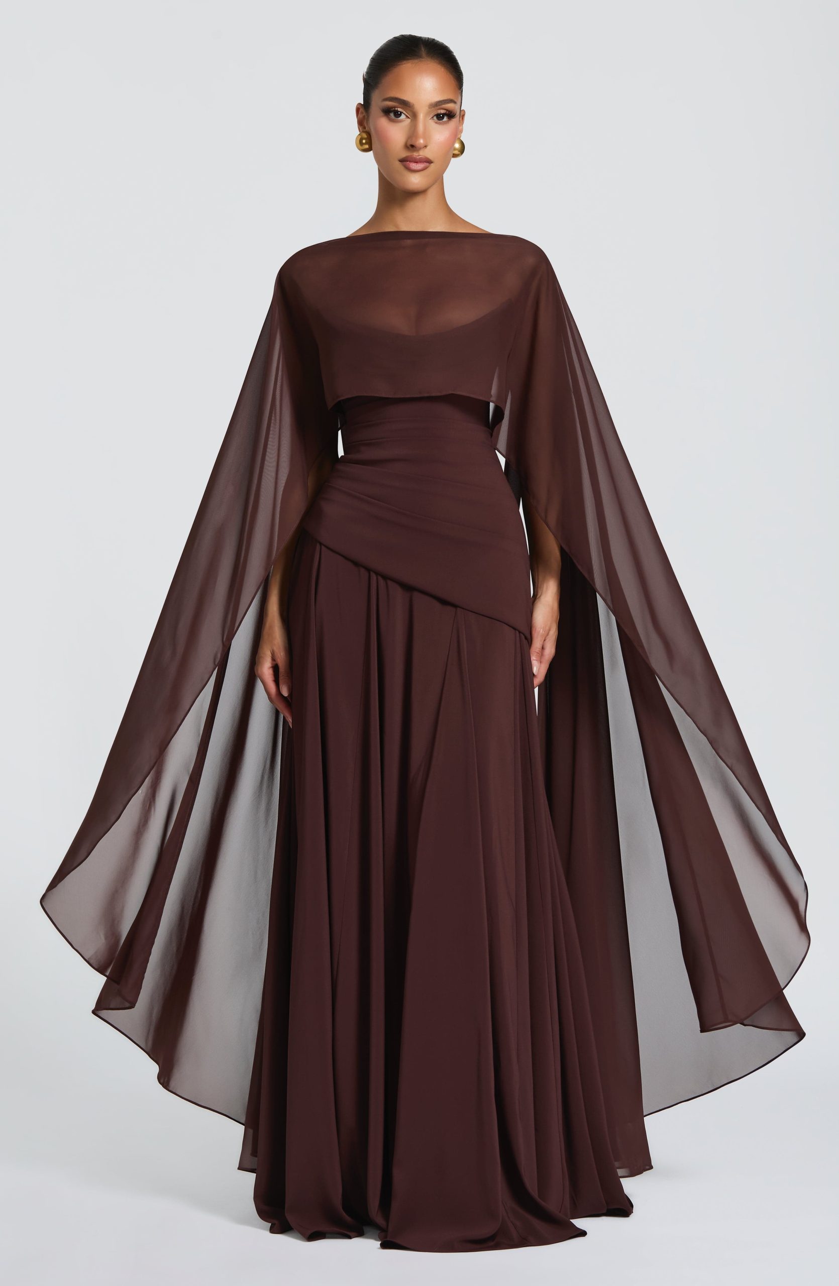 Romy Cape – Plum Brown