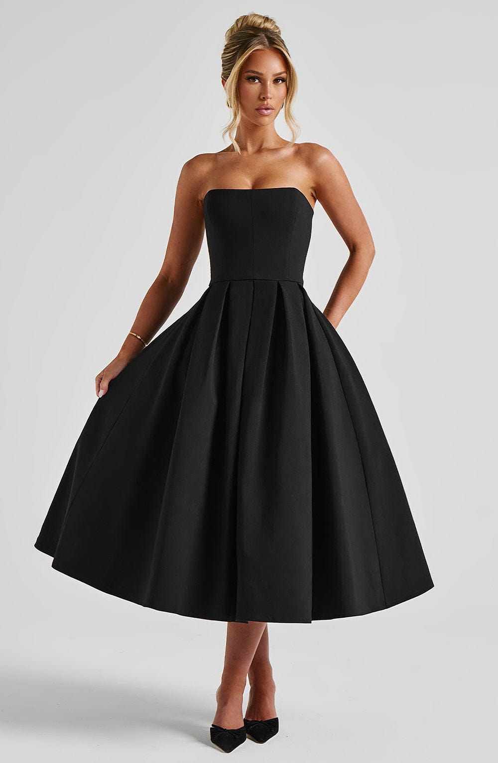 Edith Midi Dress – Black