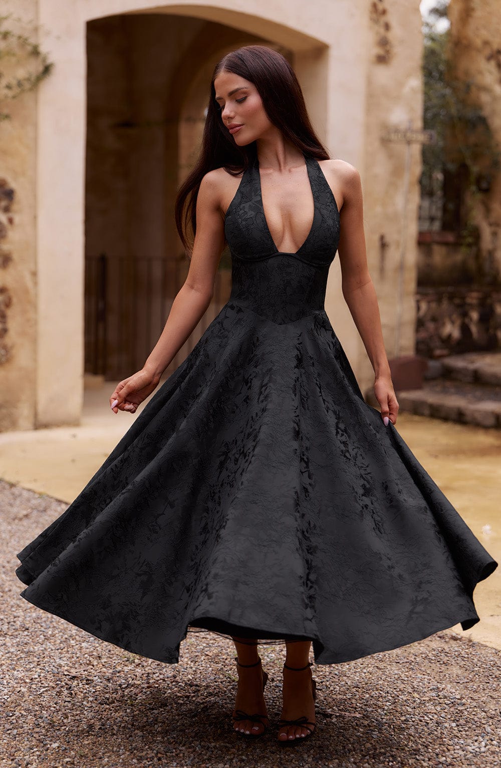 Effie Midi Dress – Black