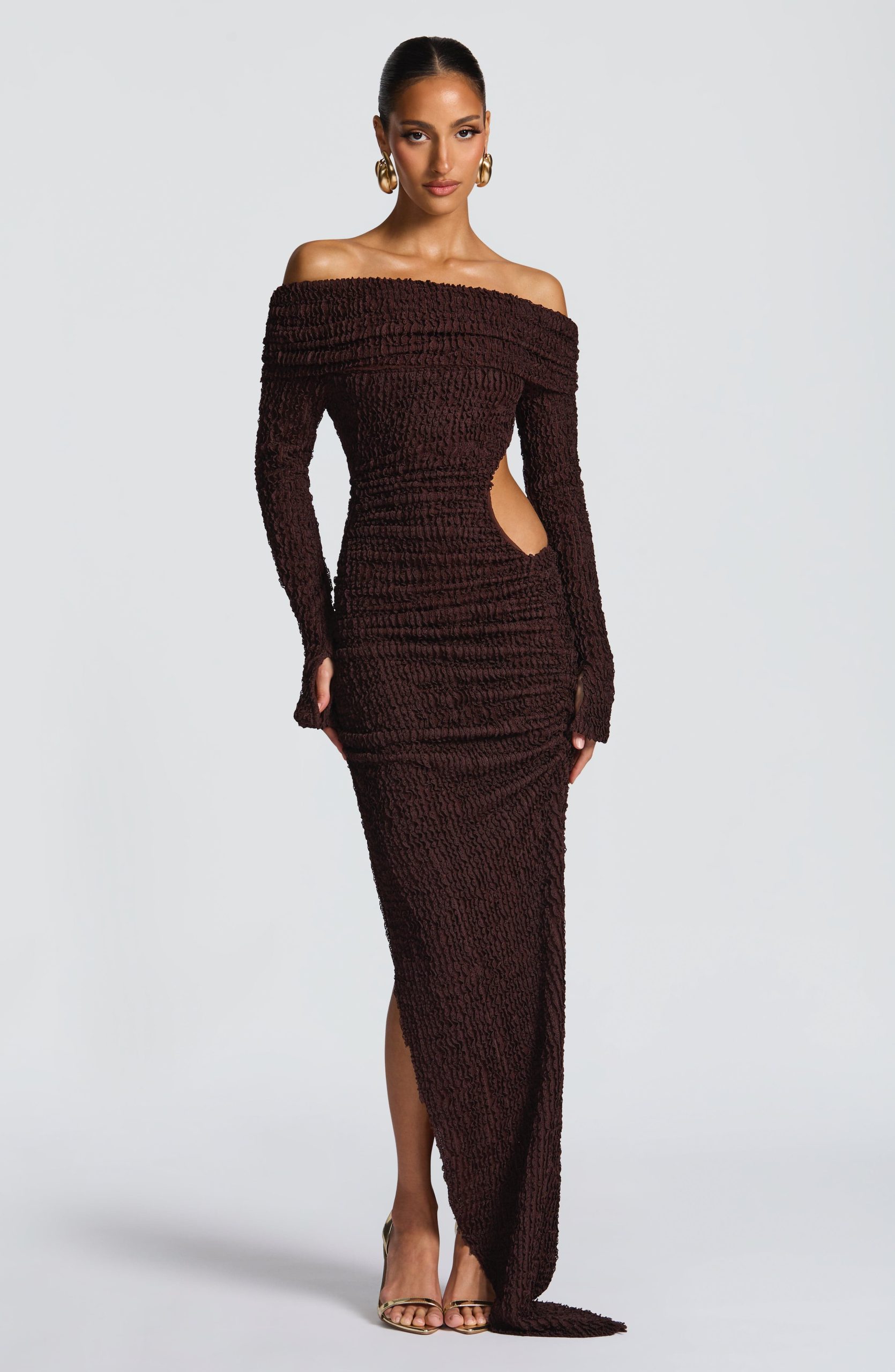 Adelphia Midi Dress – Plum Brown