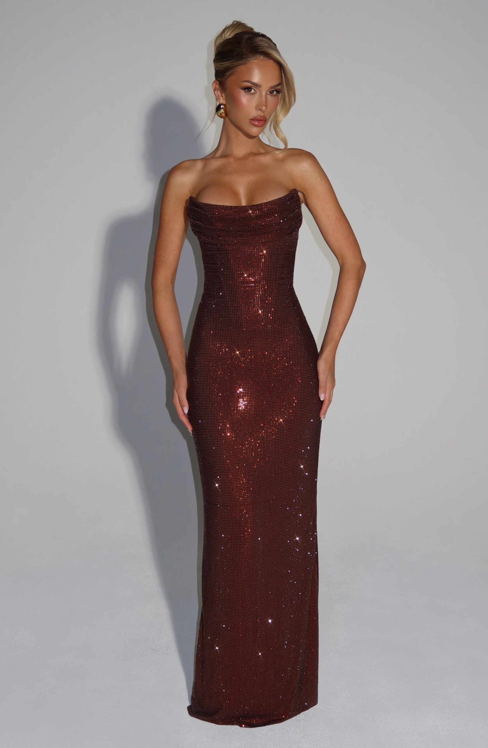 Mirabella Maxi Dress – Plum Brown