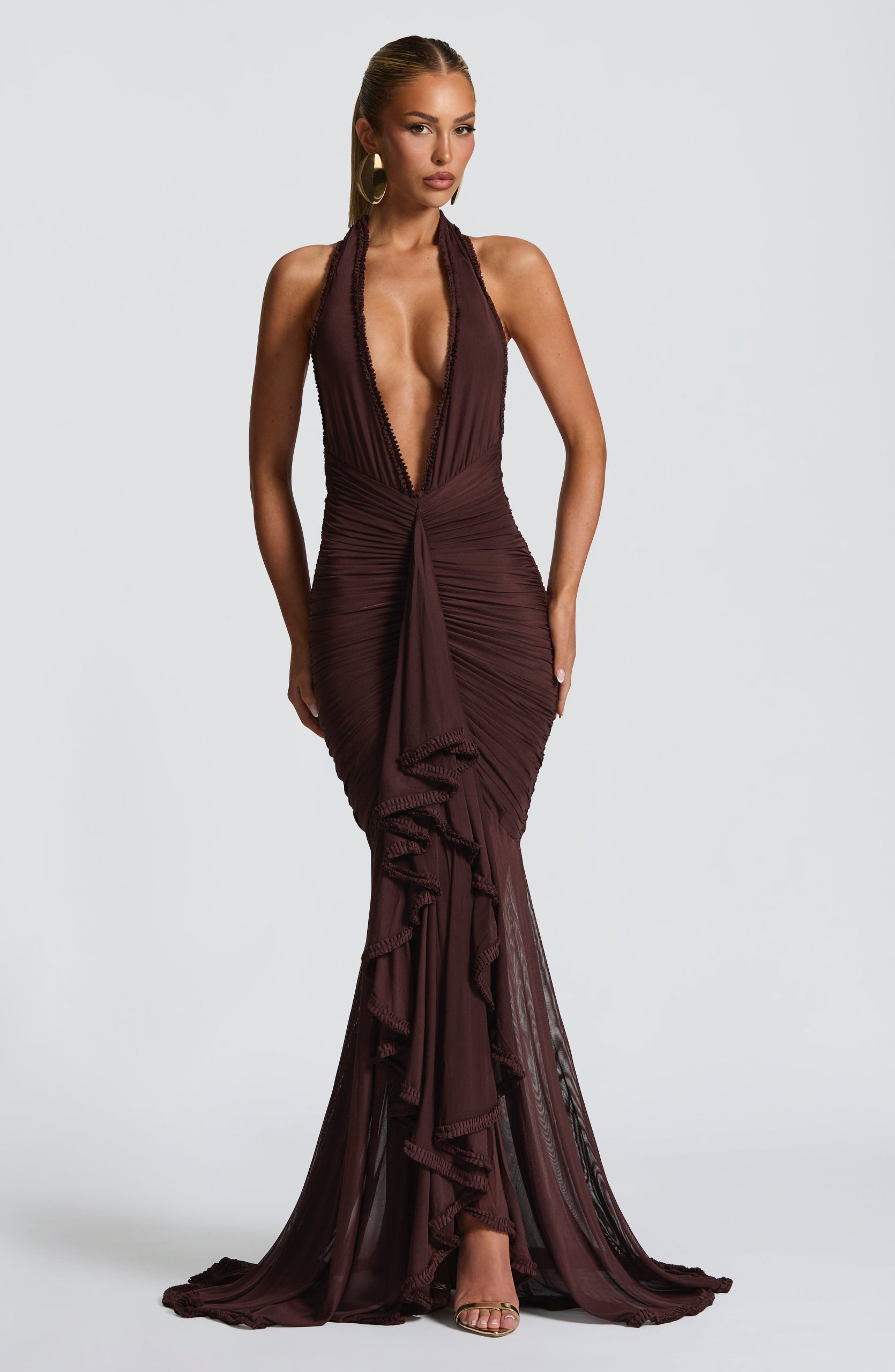 Janessa Maxi Dress – Plum Brown