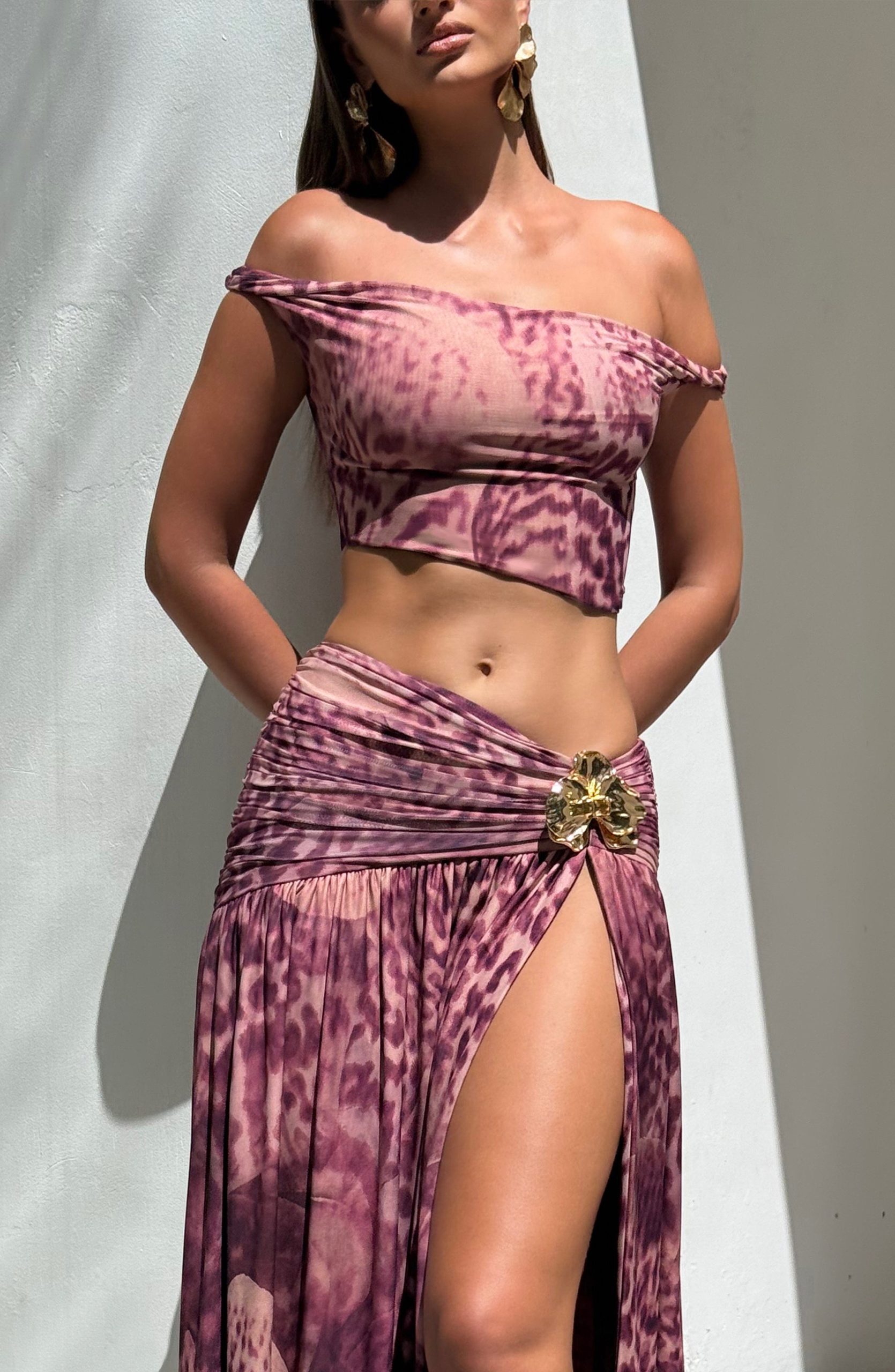 Eva Top – Magenta Orchid Print