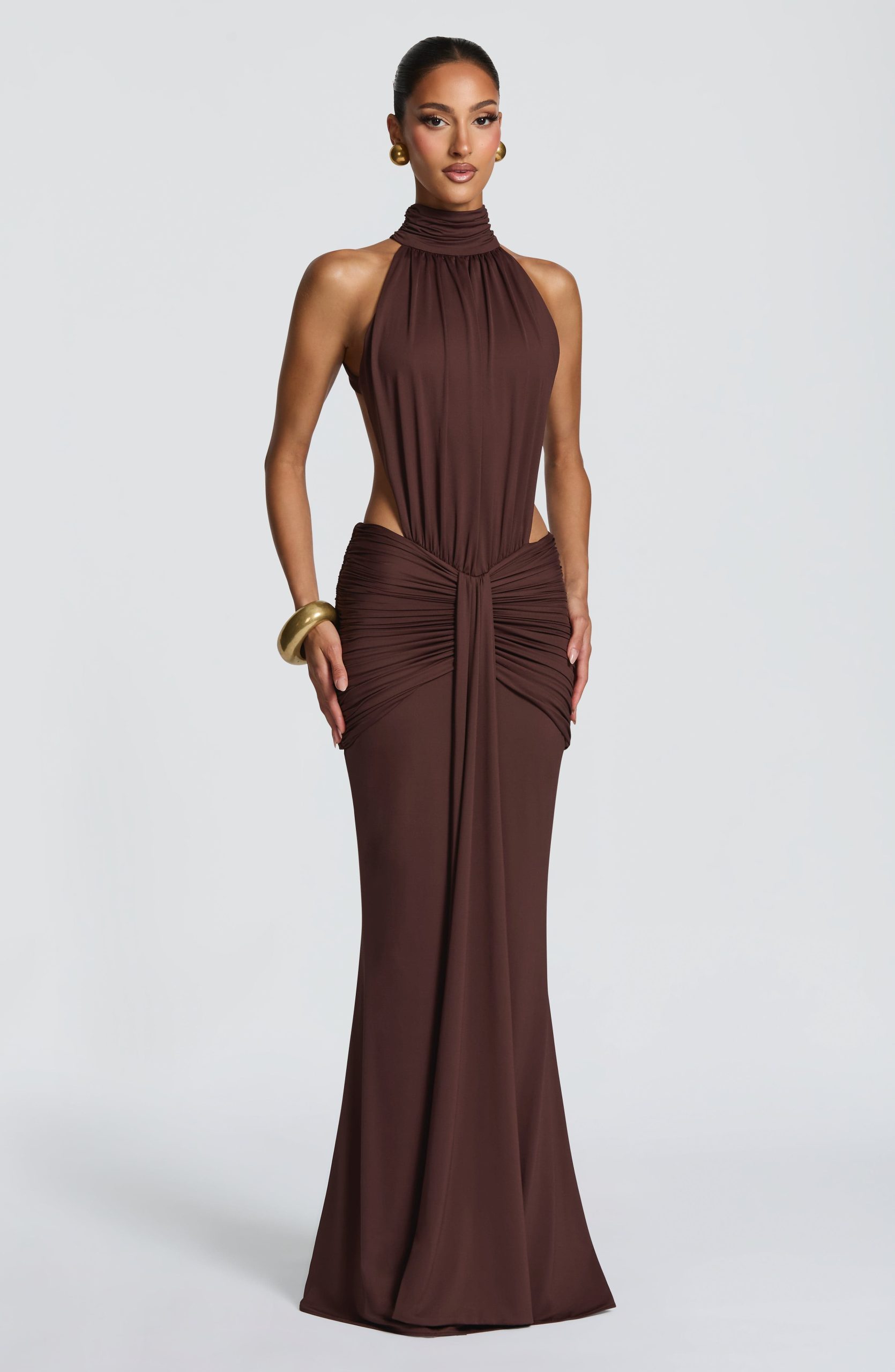 Thekla Maxi Dress – Plum Brown