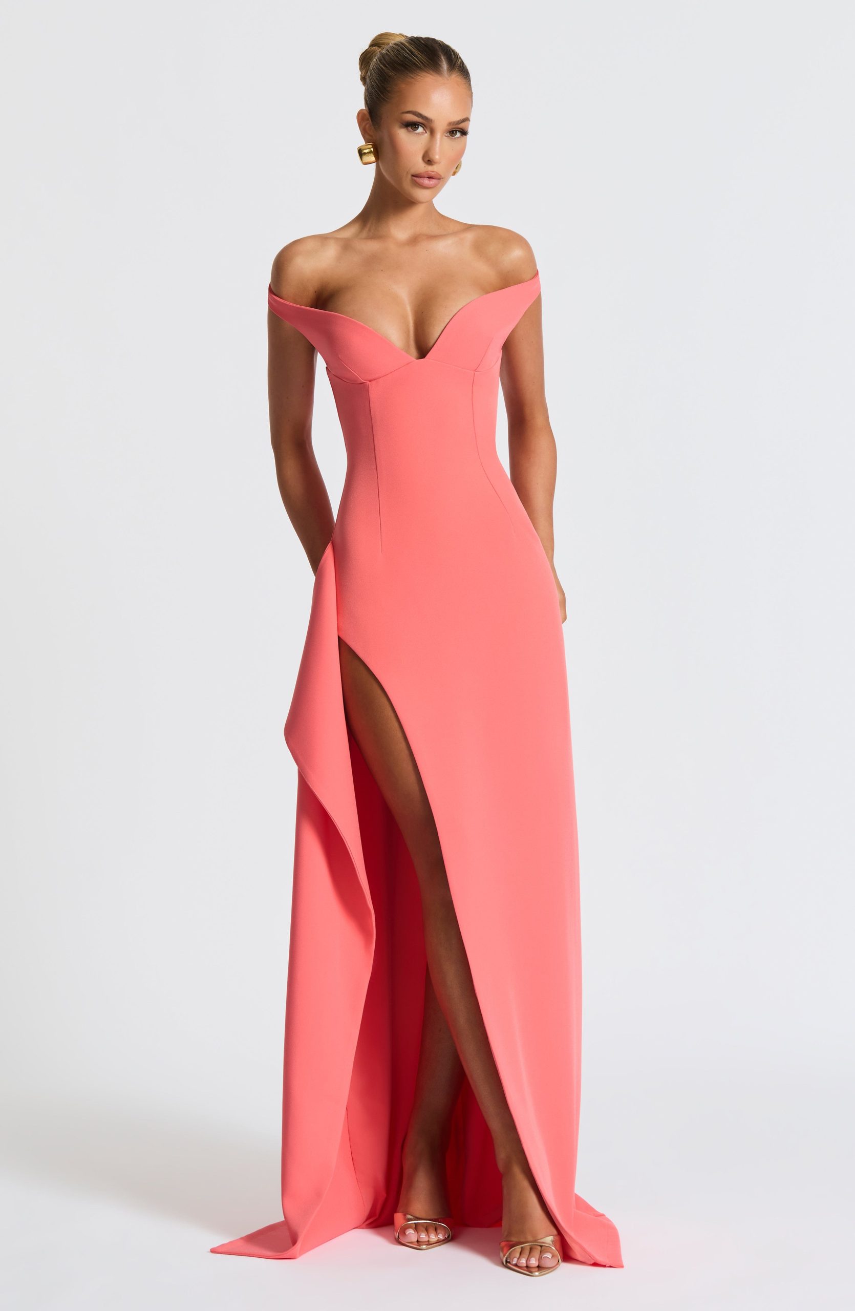 Khalesia Maxi Dress – Coral Pink