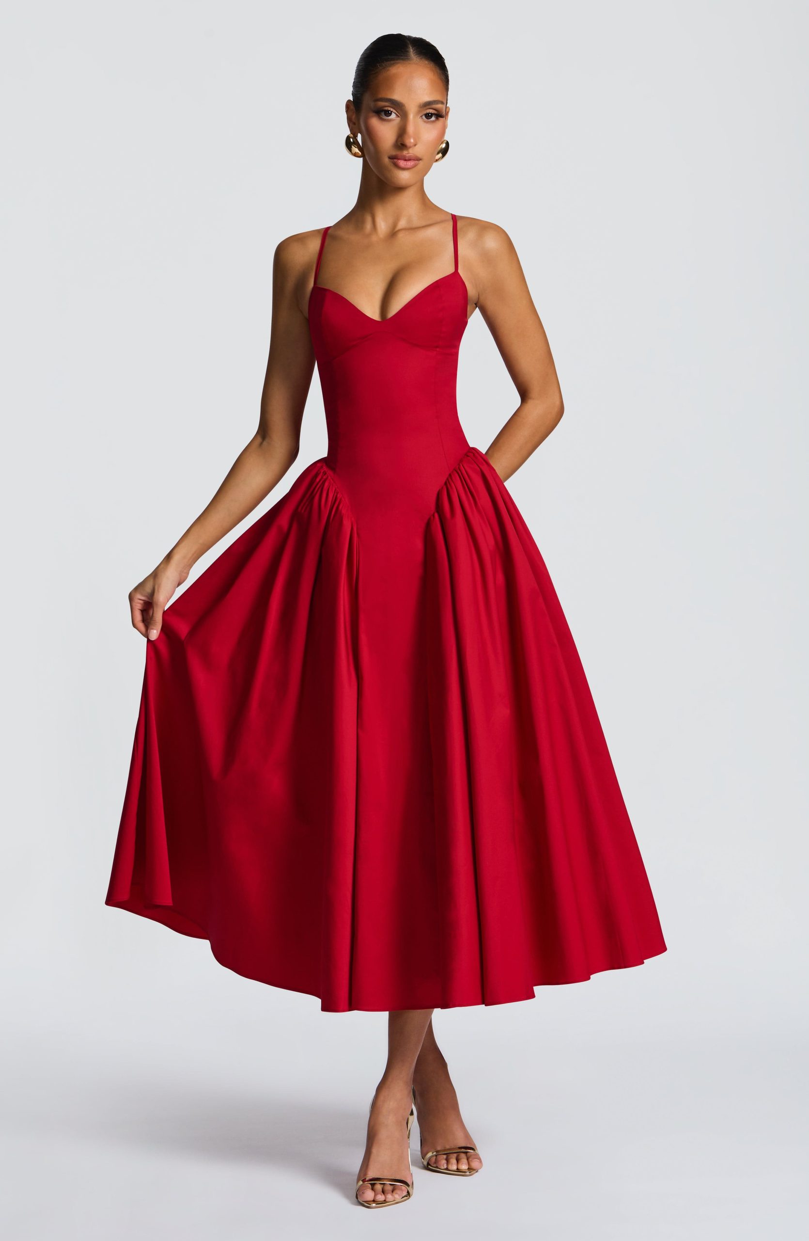 Emerson Midi Dress – Red