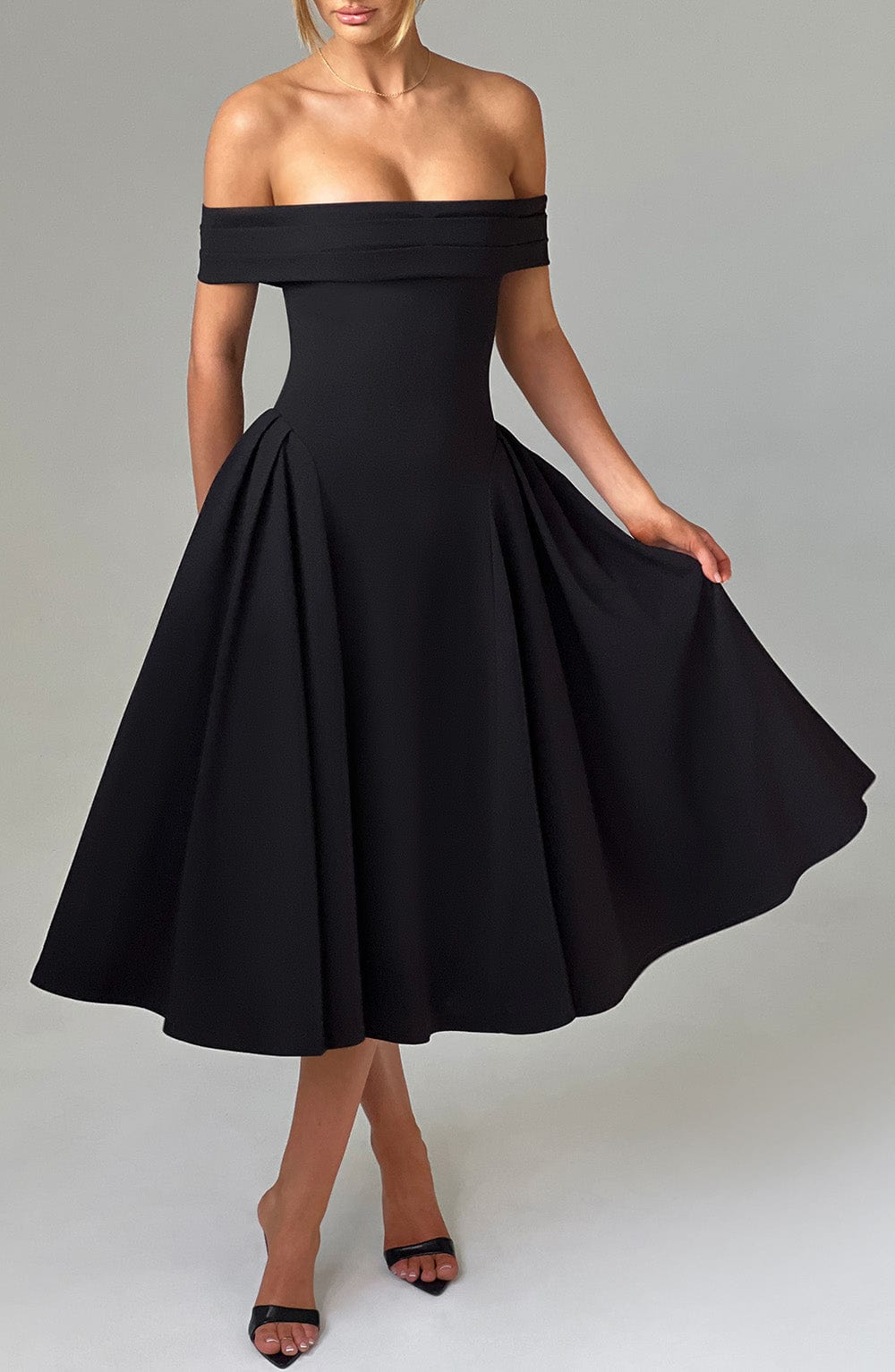 Miranda Midi Dress – Black