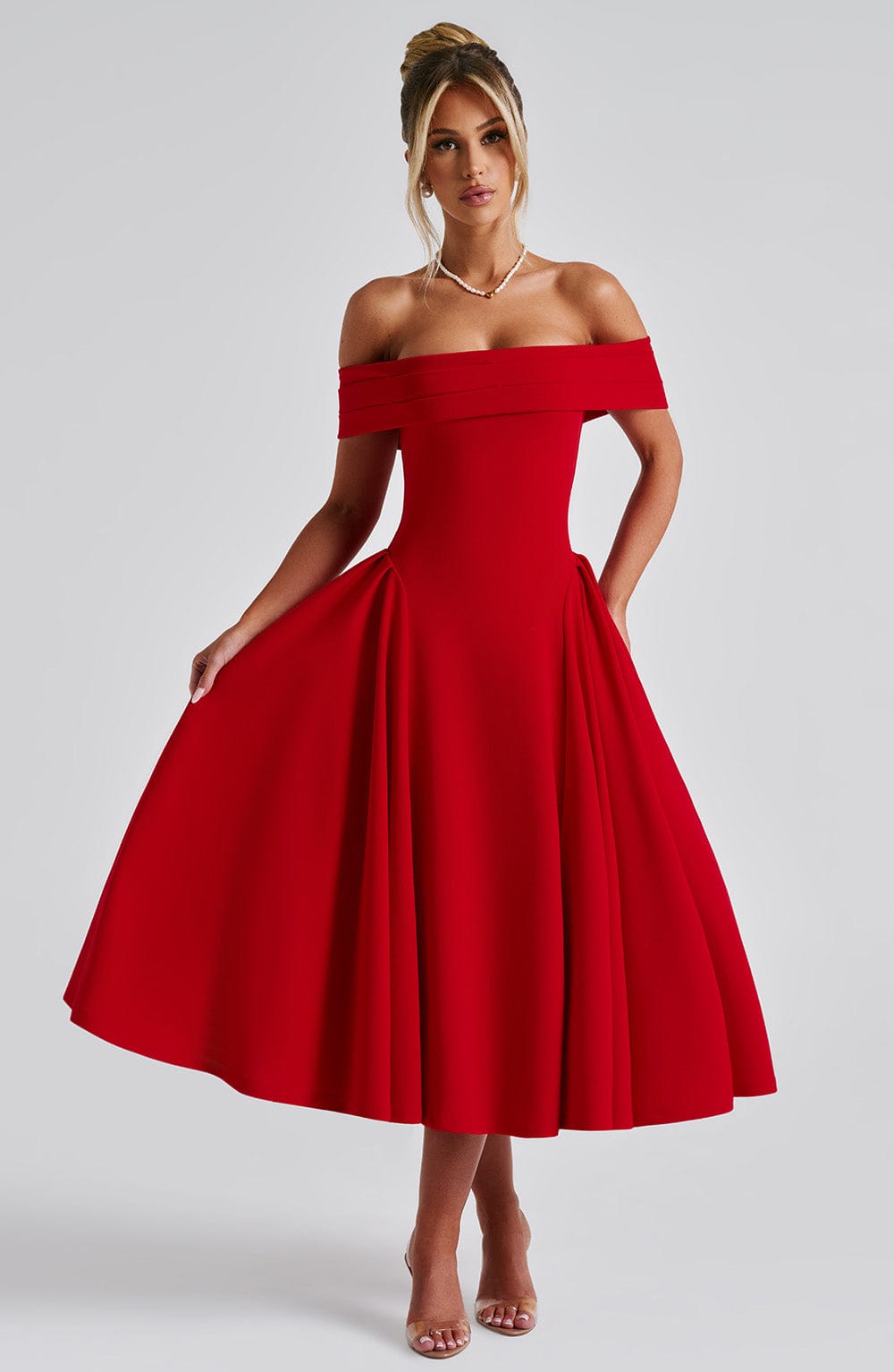 Miranda Midi Dress – Red