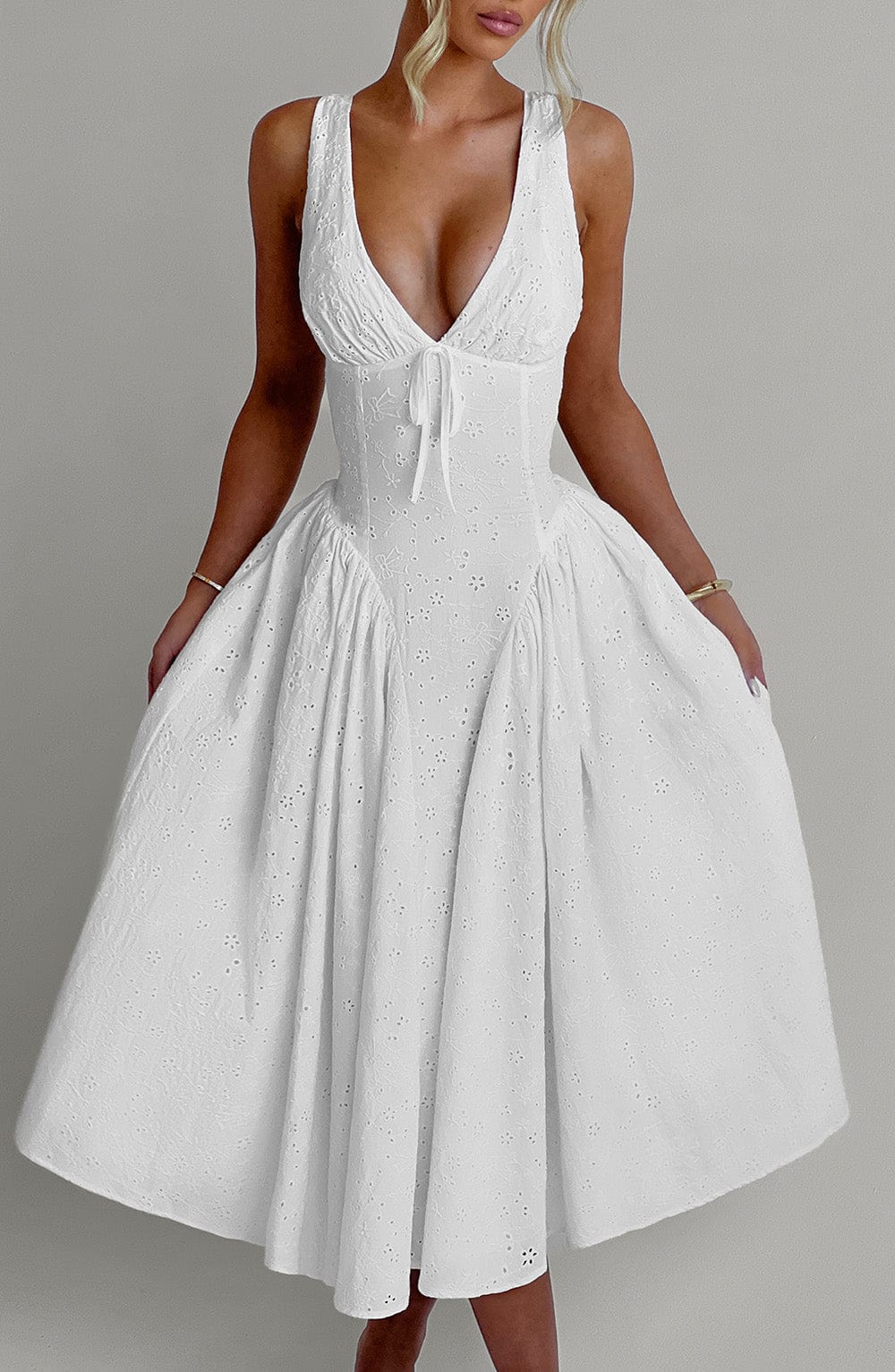 Monroe Midi Dress – Ivory