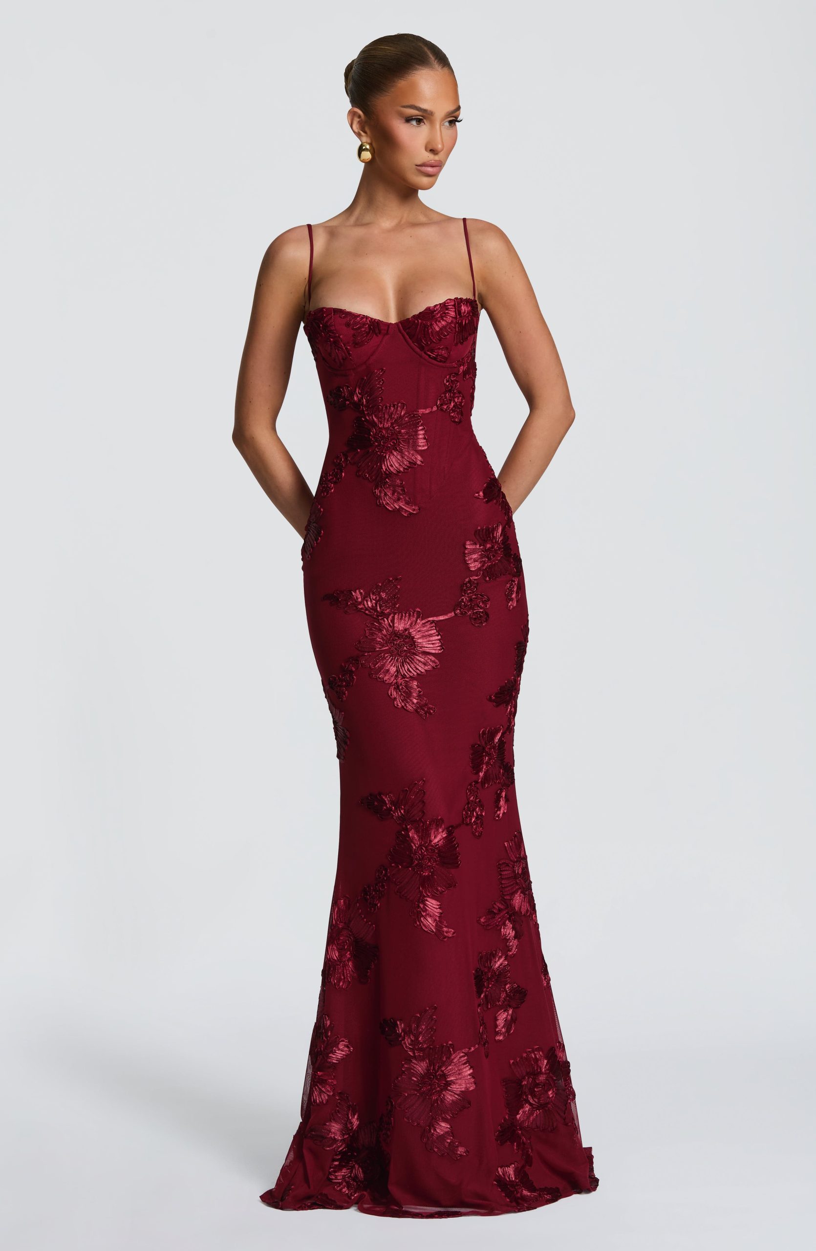 Nefertiti Maxi Dress – Burgundy
