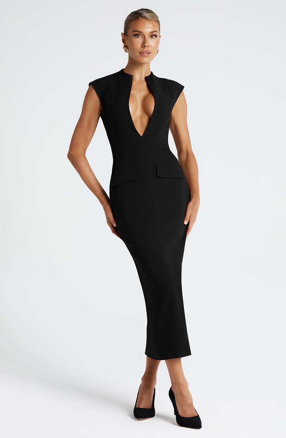 Nellie Midi Dress – Black