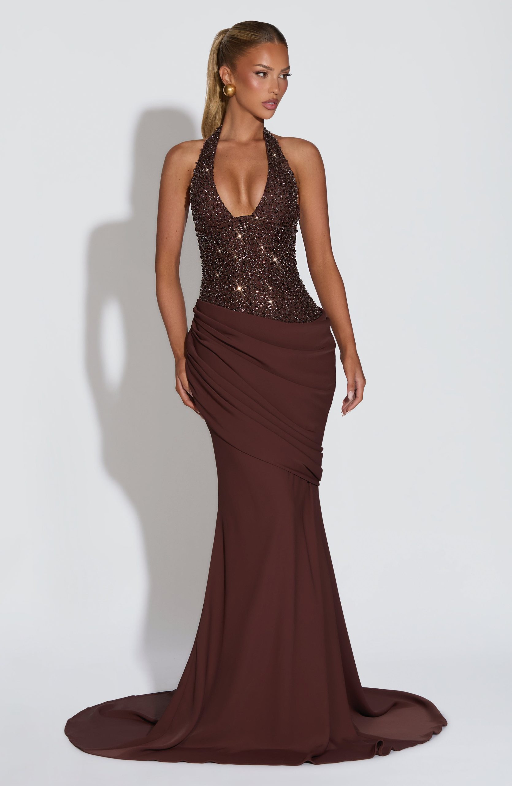 Taylor Gown – Plum Brown