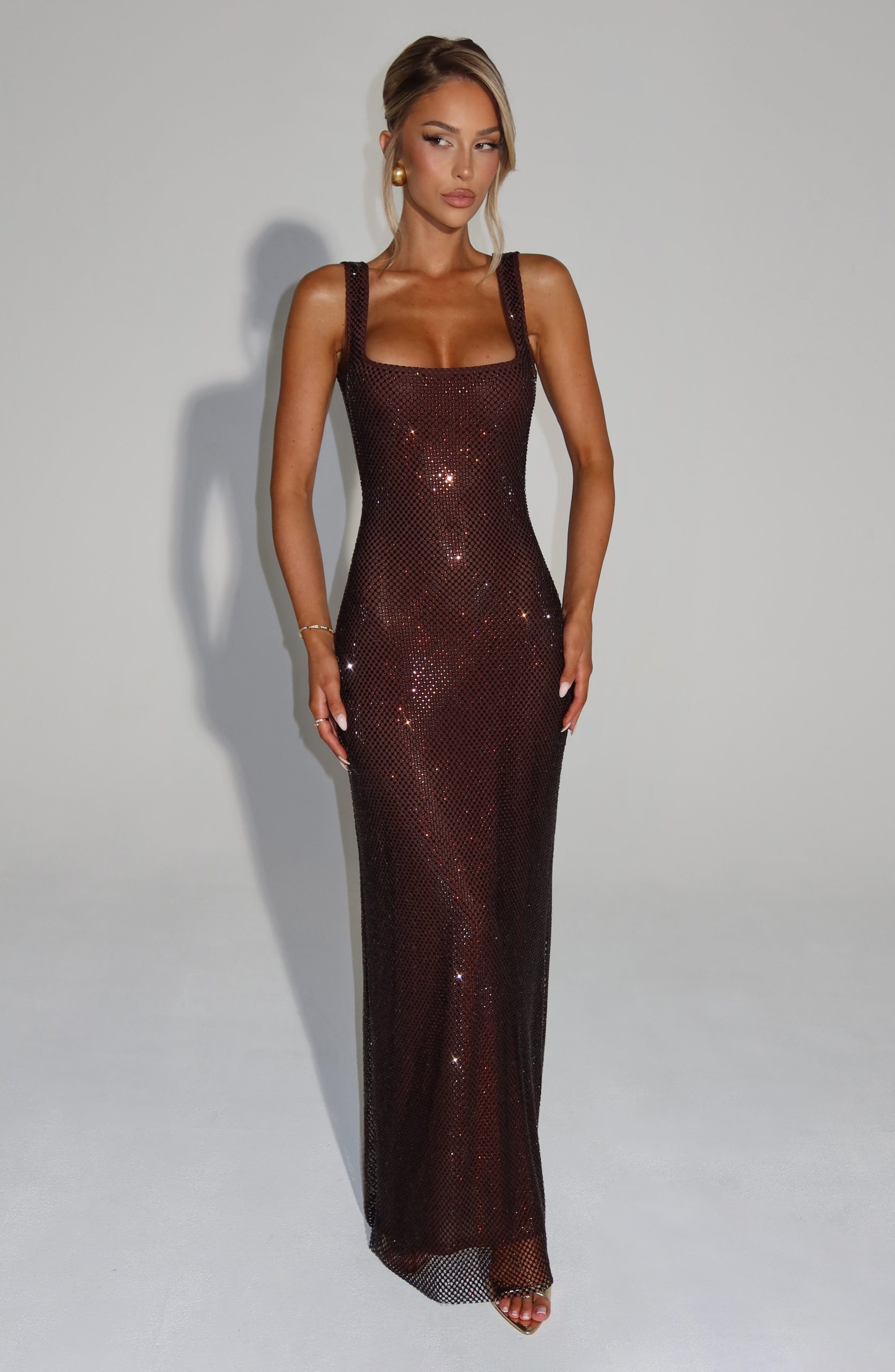 Petra Maxi Dress – Plum Brown