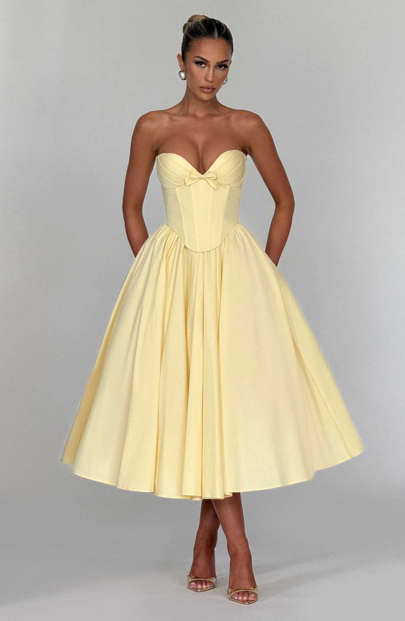 Prim Midi Dress – Lemon