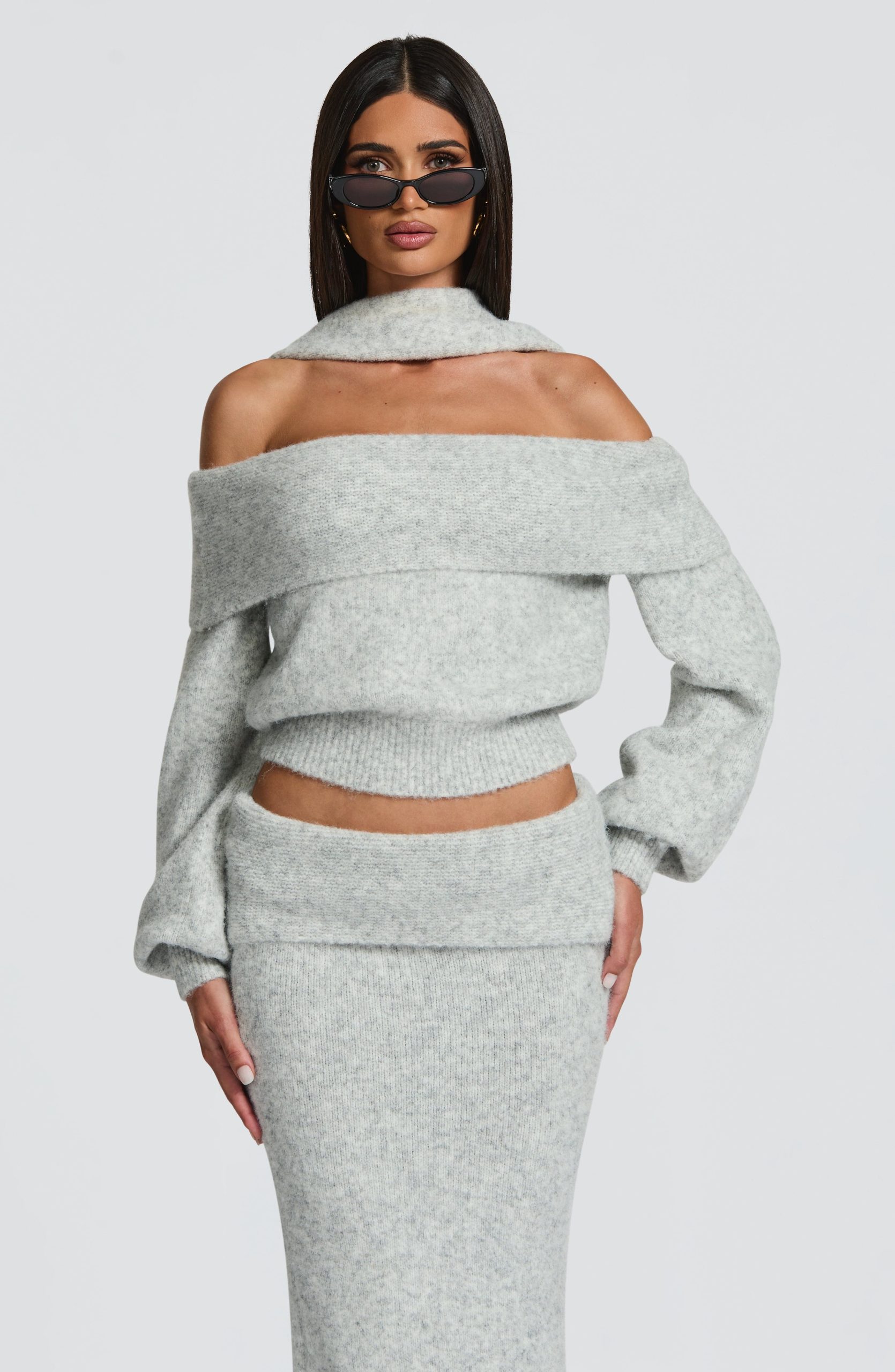Andie Top – Light Grey Marl